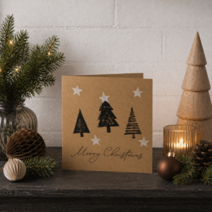 Cartes imprimées à la main avec des motifs de Noël