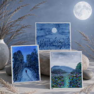 Set d'aquarelle Mer de fleurs et clair de lune