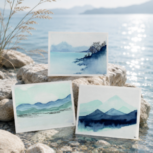 Set d'aquarelle Horizon en bleu